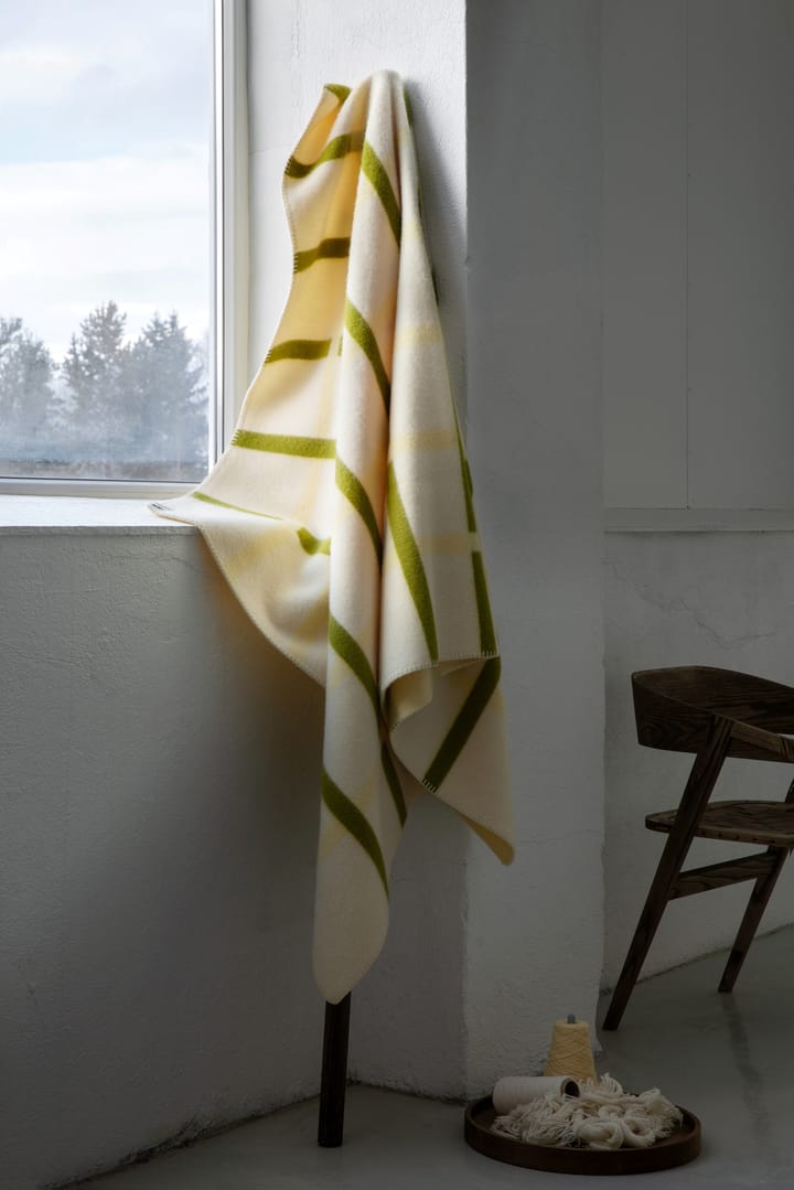 Knut tæppe 135x200 cm, Lime Røros Tweed