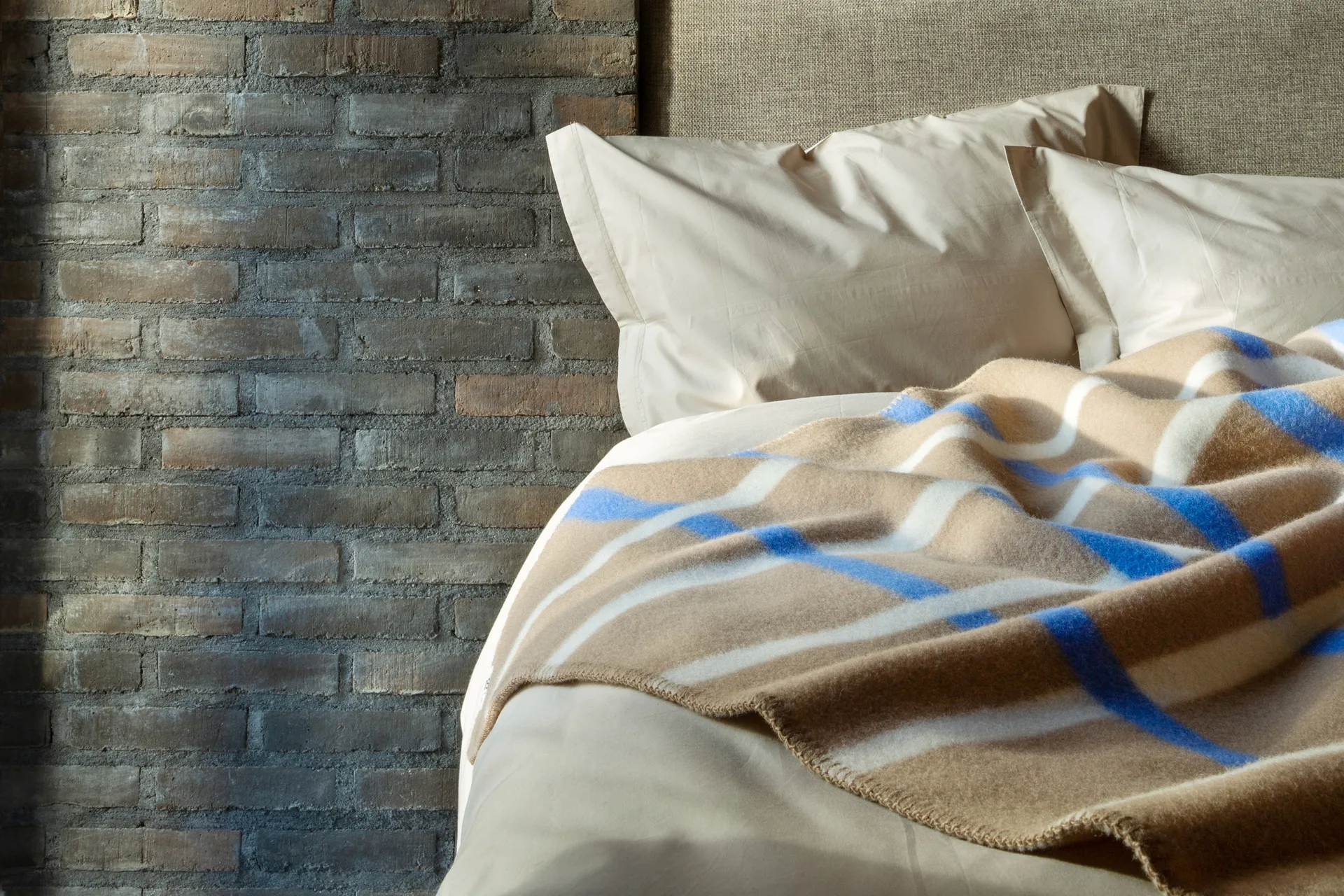 Knut tæppe 135x200 cm, Taupe Røros Tweed