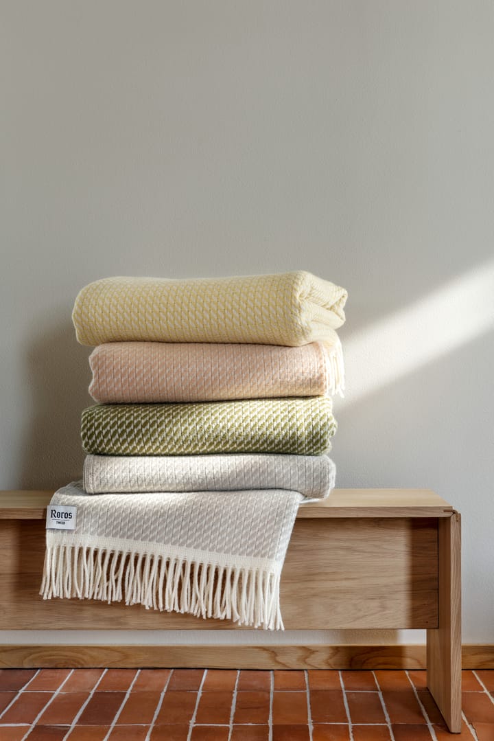 Mello plaid 150x210 cm, Lemon yellow Røros Tweed