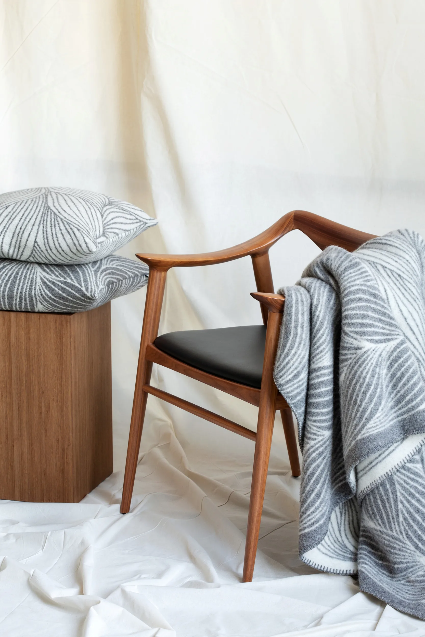 Naturpledd tæppe 135x200 cm, Fletning Røros Tweed