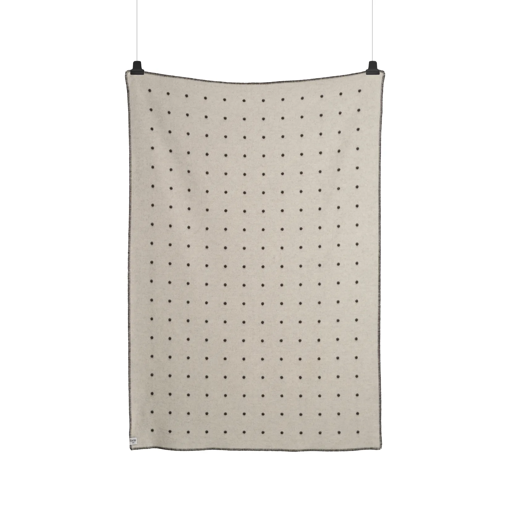 Pastille tæppe 135x200 cm, Black and white Røros Tweed