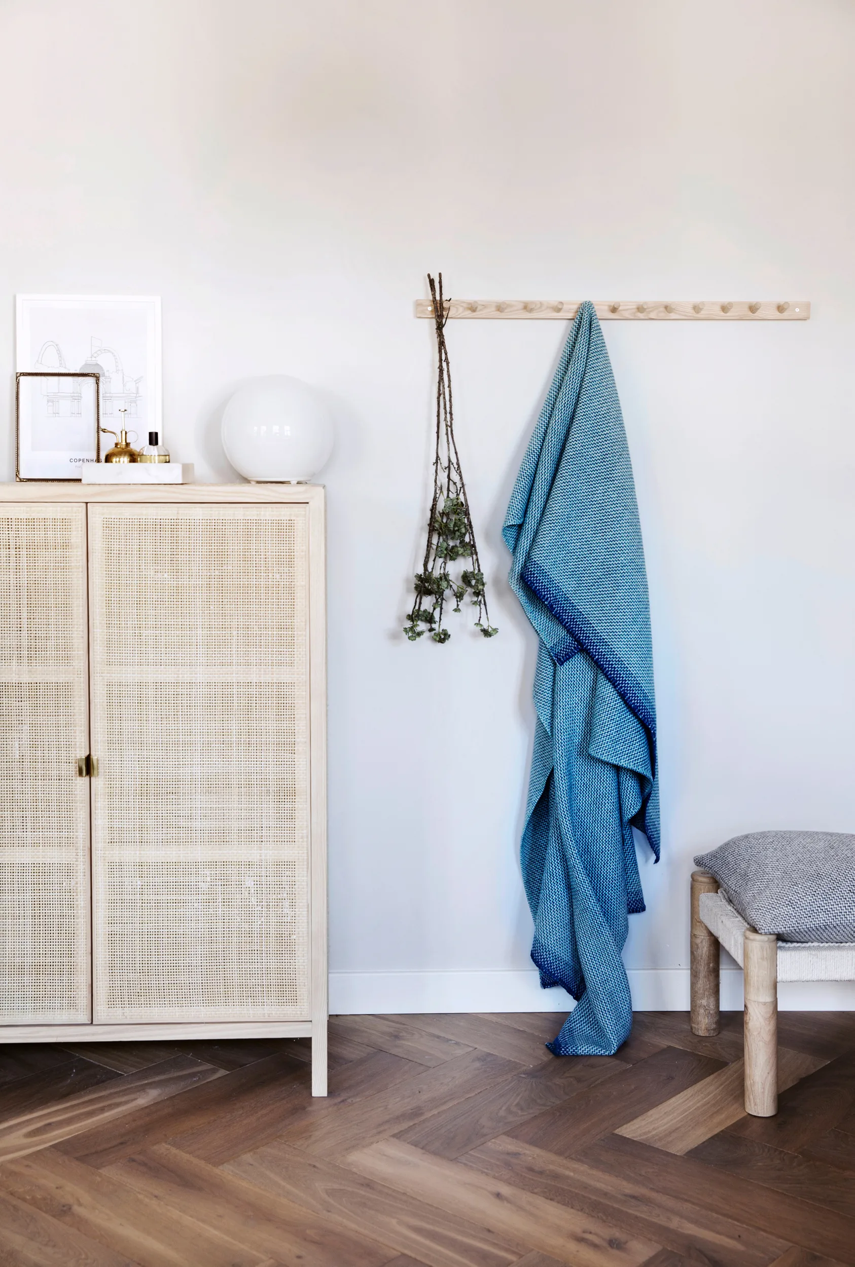 Una tæppe 150x200 cm, Blue Røros Tweed