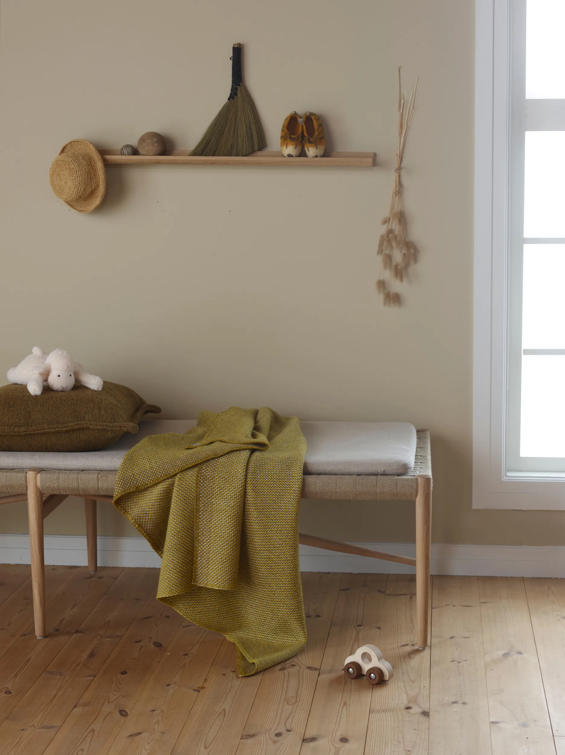 Una tæppe 150x200 cm, Ochre Røros Tweed