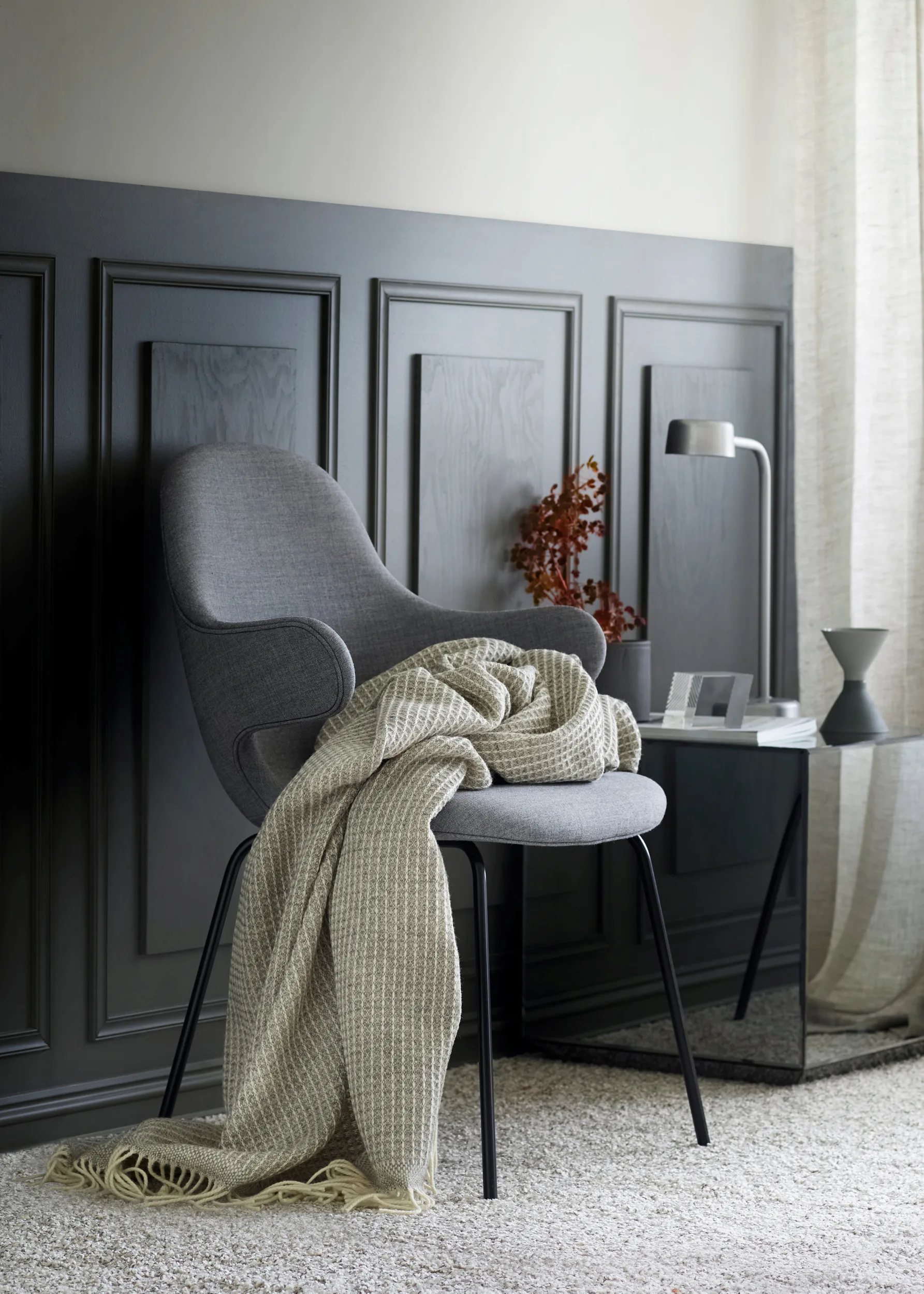 Vega plaid 150x210 cm, Grey Røros Tweed