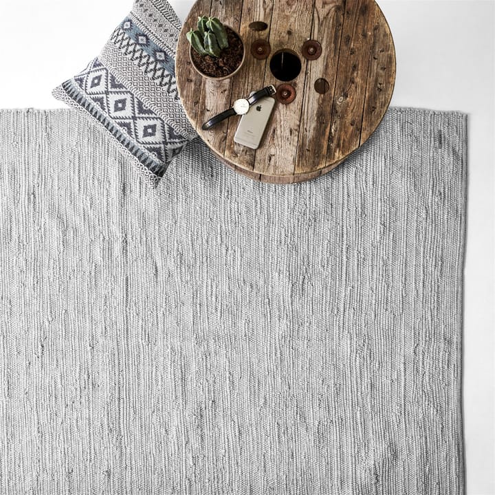 Cotton måtte 170x240 cm, light grey (lysegrå) Rug Solid