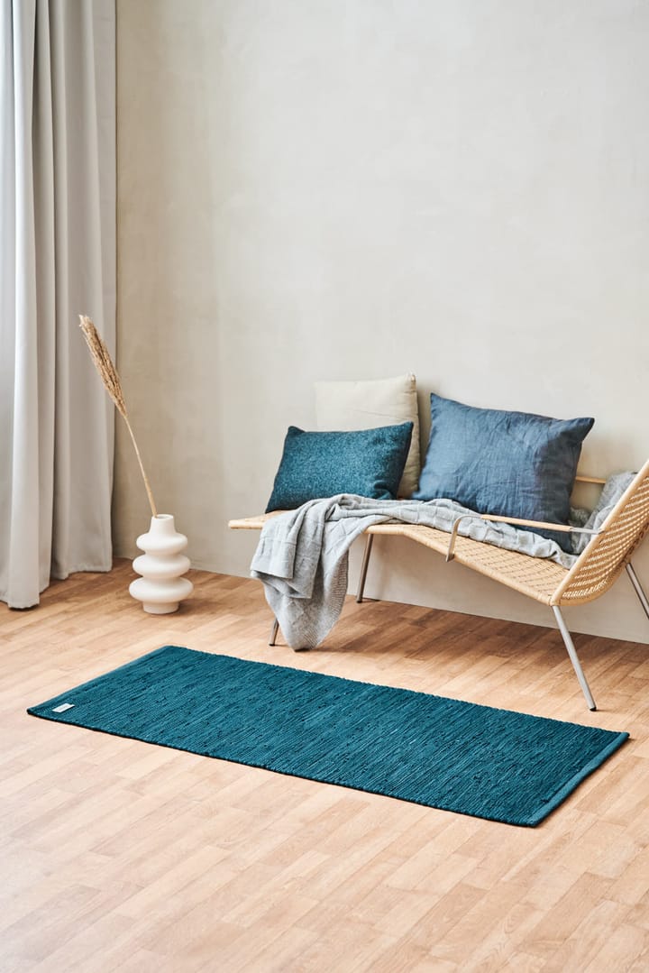Cotton måtte 60x90 cm, Petroleum (petroleumsblå) Rug Solid