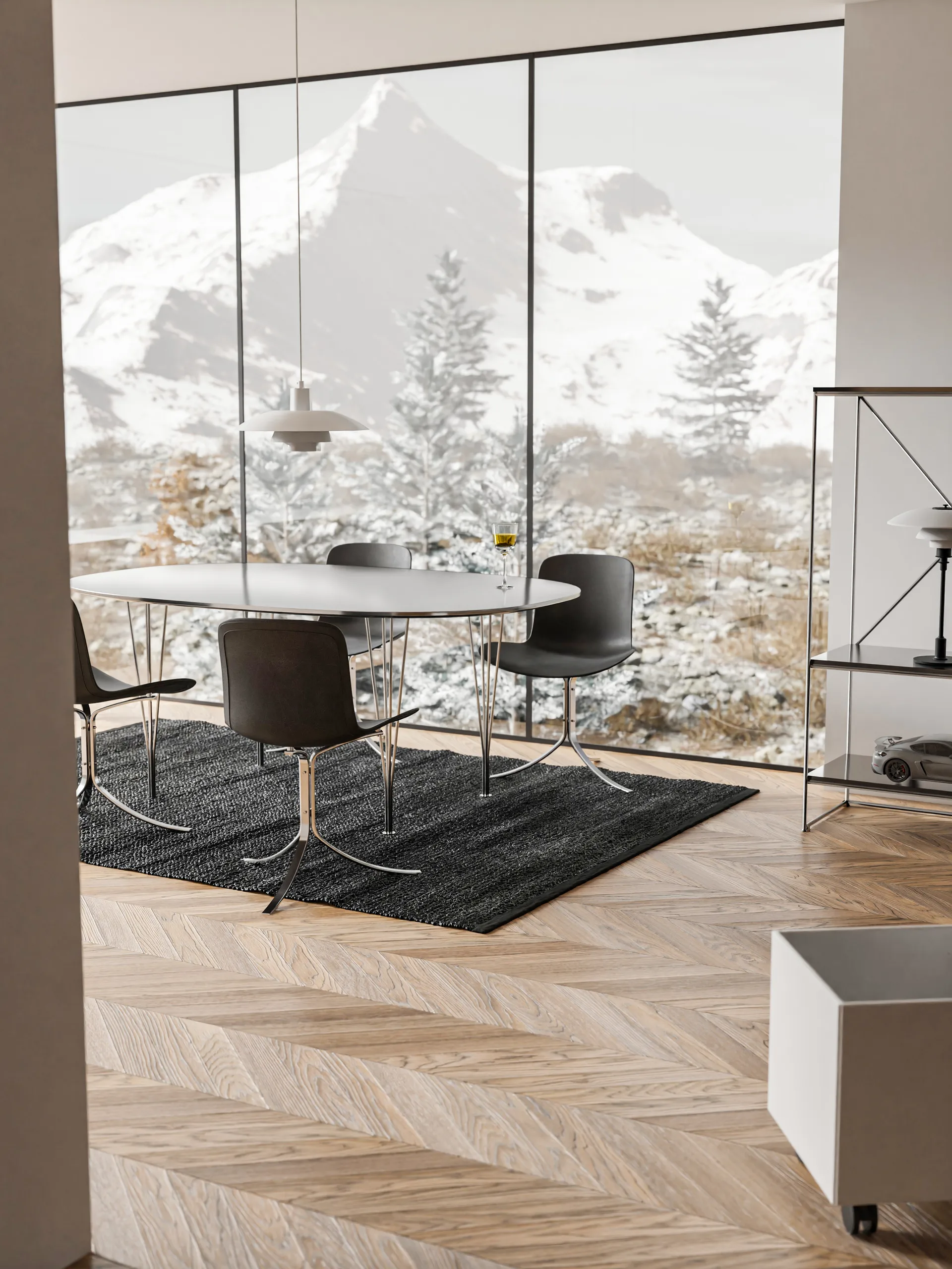 Leather måtte 140x200 cm, black (sort) Rug Solid