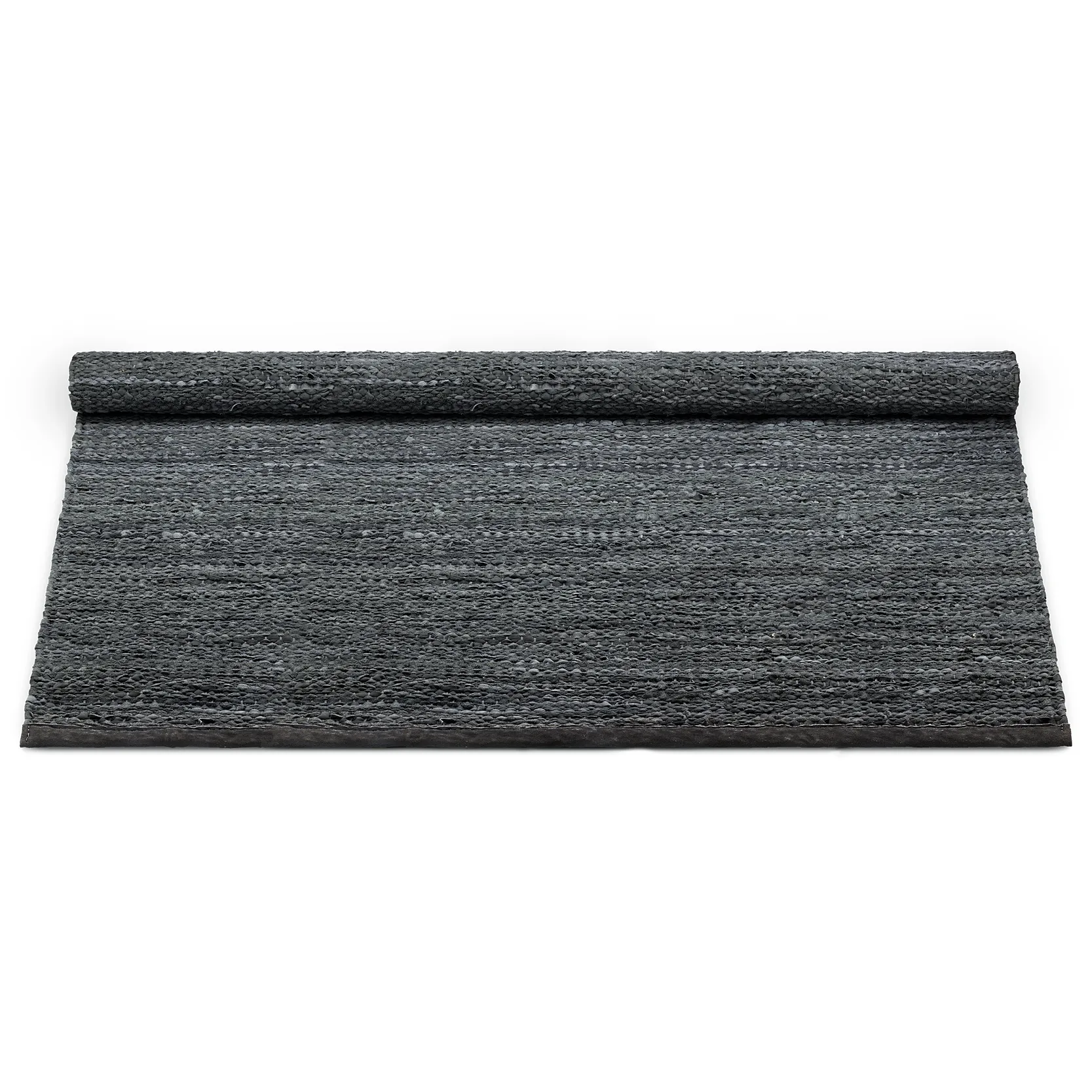 Leather måtte 140x200 cm, dark grey (mørkegrå) Rug Solid