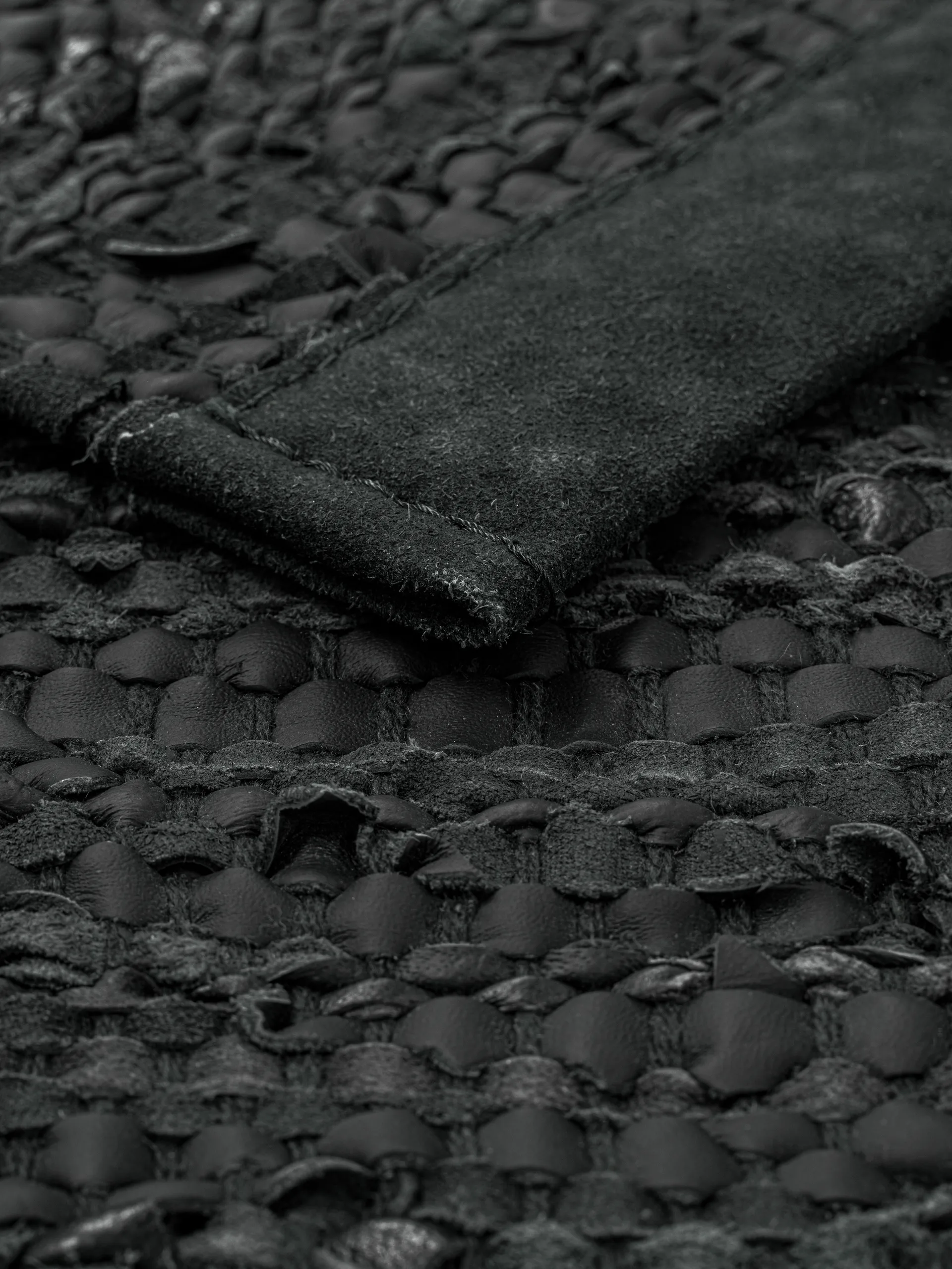 Leather måtte 140x200 cm, dark grey (mørkegrå) Rug Solid