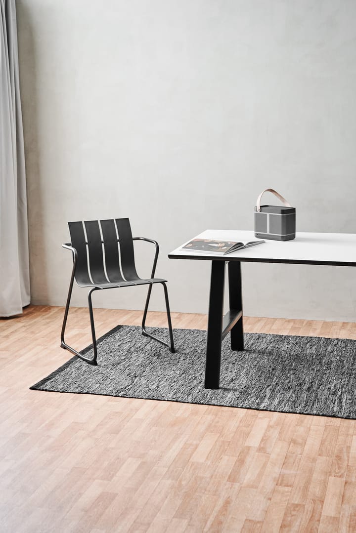 Leather måtte 140x200 cm, dark grey (mørkegrå) Rug Solid