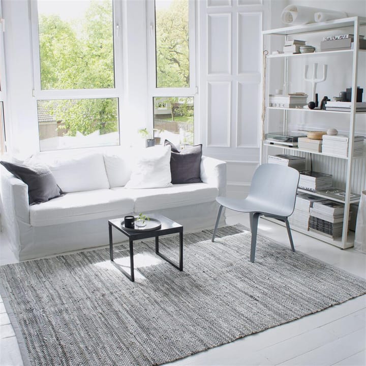Leather måtte 140x200 cm, light grey (lysegrå) Rug Solid