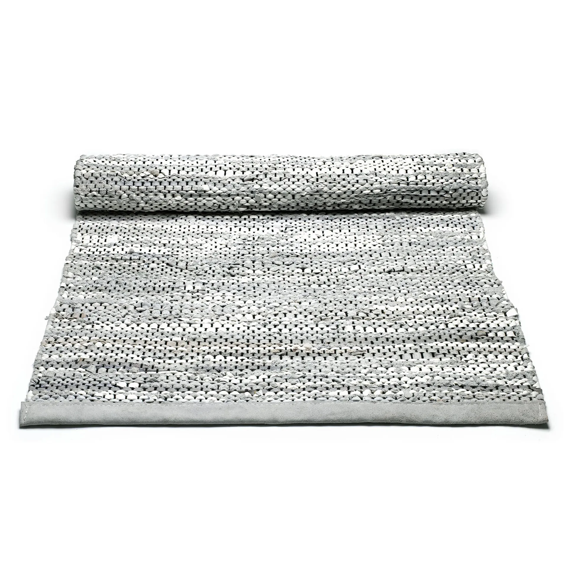 Leather måtte 170x240 cm, light grey (lysegrå) Rug Solid