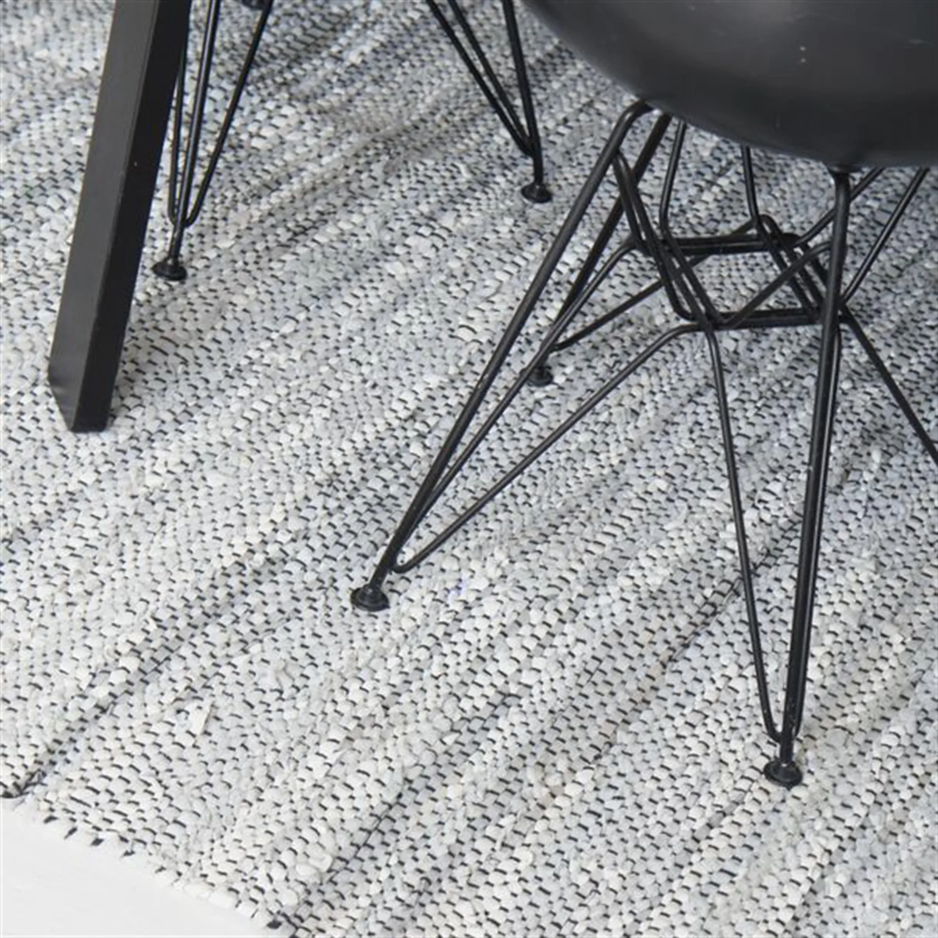 Leather måtte 170x240 cm, light grey (lysegrå) Rug Solid