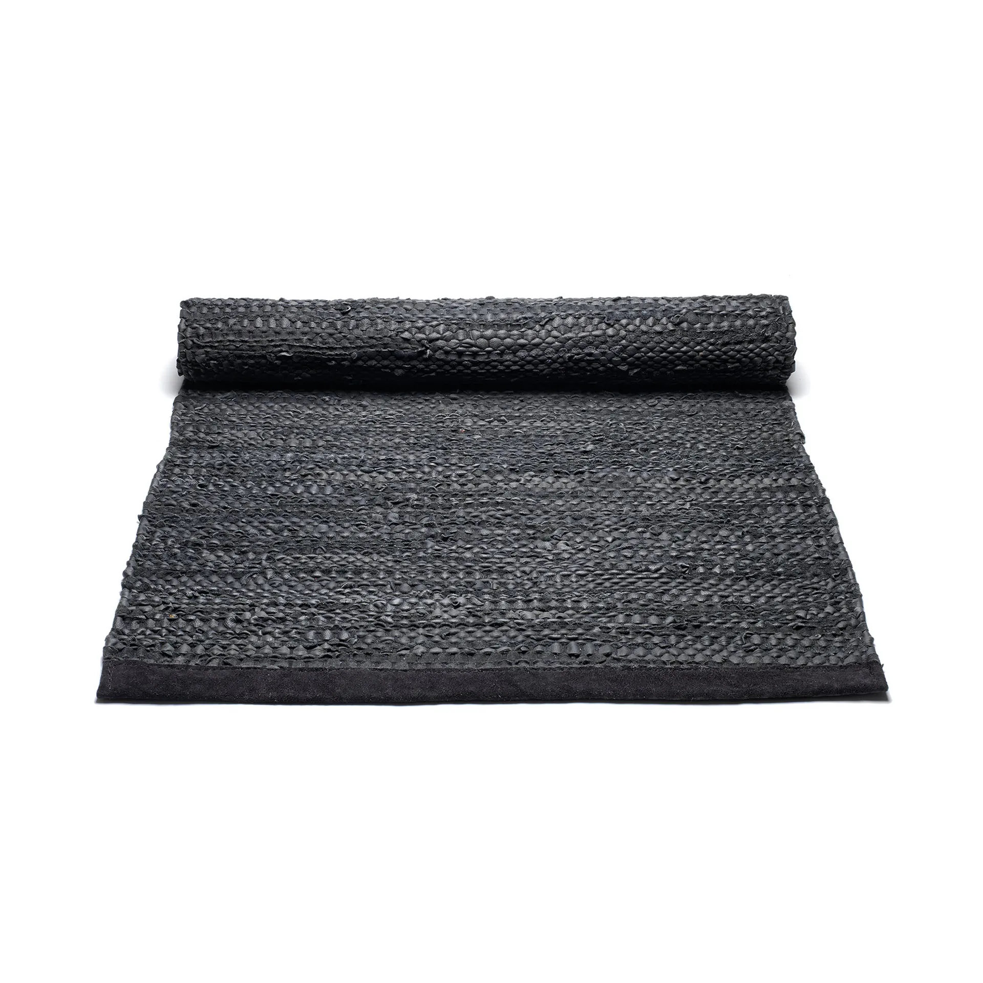 Leather måtte 60x90 cm, black (sort) Rug Solid