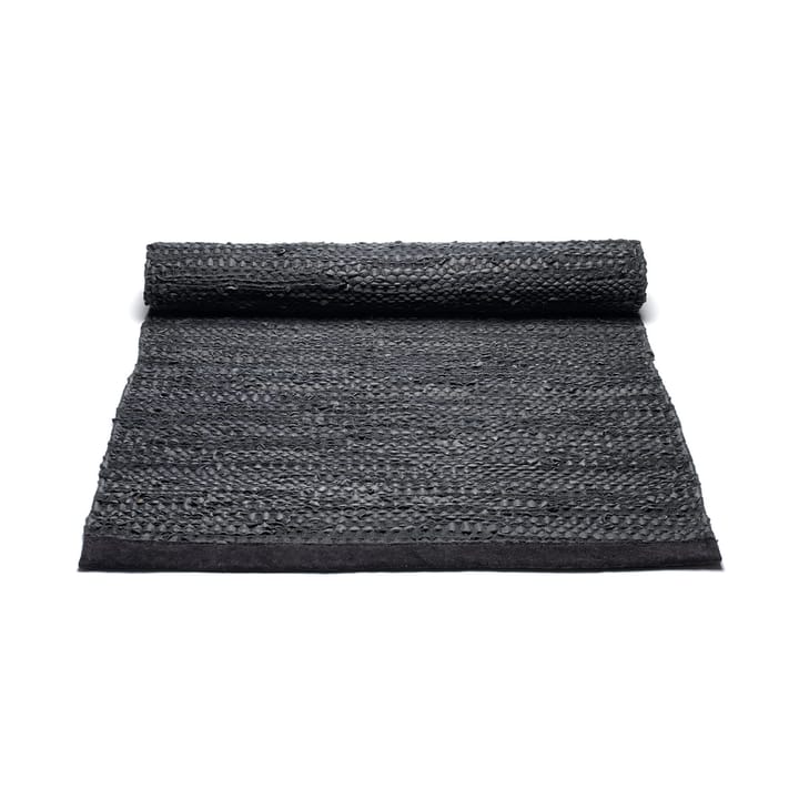 Leather måtte 60x90 cm, black (sort) Rug Solid
