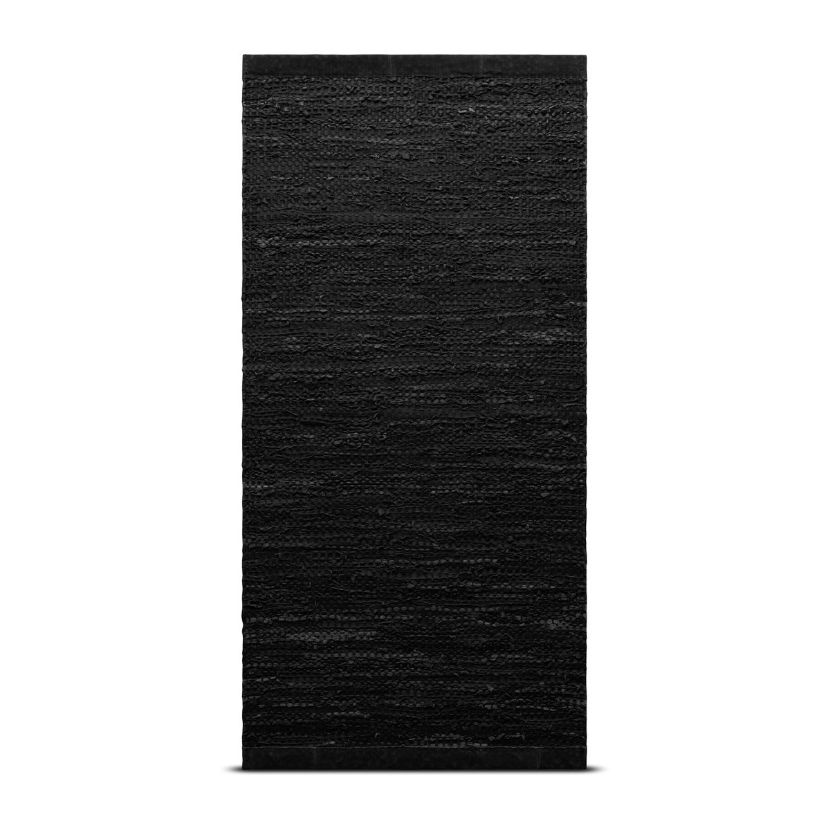 Rug Solid Leather måtte 65x135 cm black (sort)