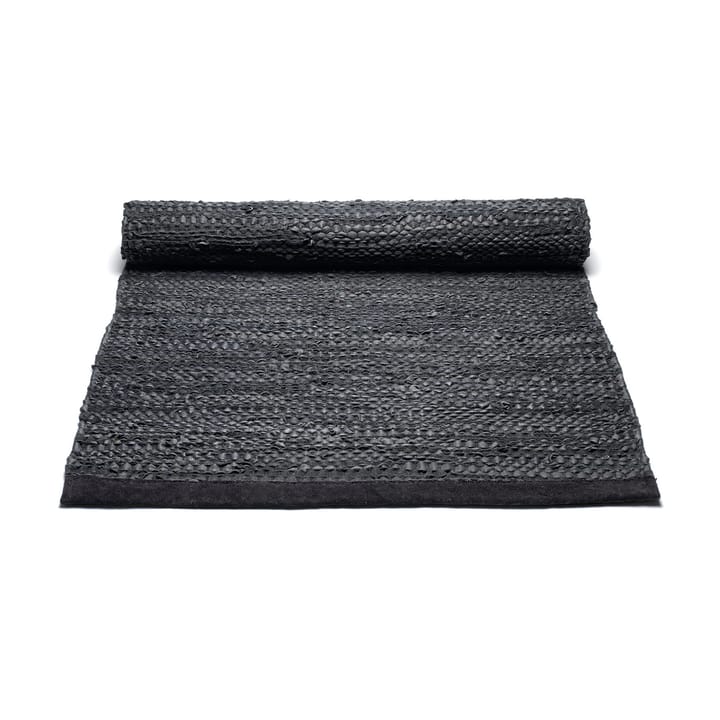 Leather måtte 65x135 cm, black (sort) Rug Solid