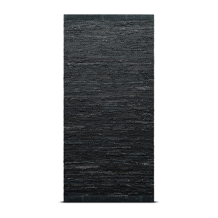 Leather måtte 65x135 cm - dark grey (mørkegrå) - Rug Solid