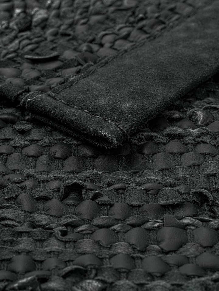 Leather måtte 65x135 cm - dark grey (mørkegrå) - Rug Solid