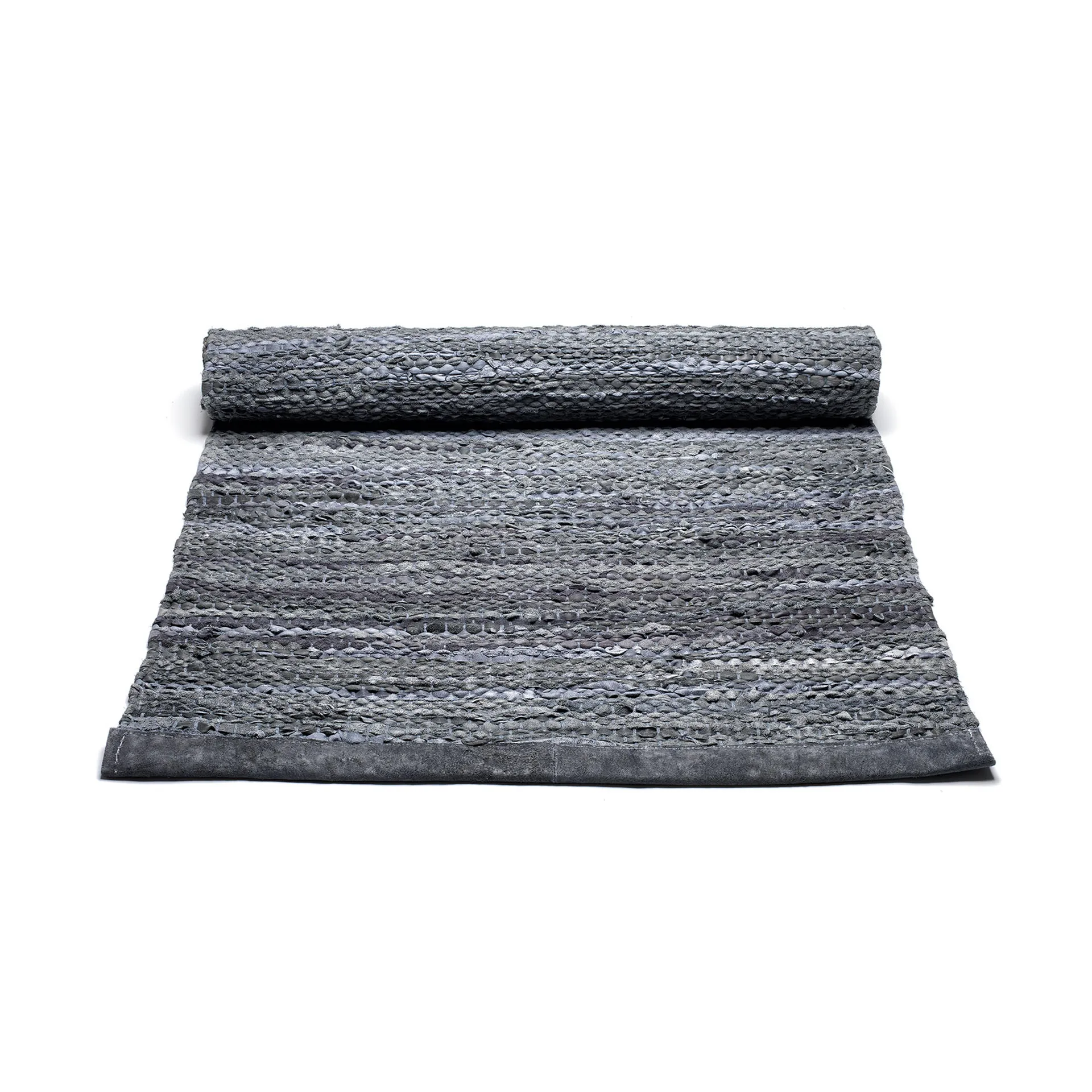 Leather måtte 65x135 cm, dark grey (mørkegrå) Rug Solid