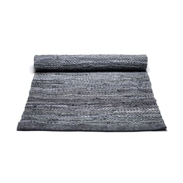 Leather måtte 65x135 cm - dark grey (mørkegrå) - Rug Solid