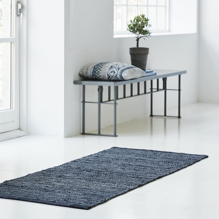 Leather måtte 65x135 cm, dark grey (mørkegrå) Rug Solid
