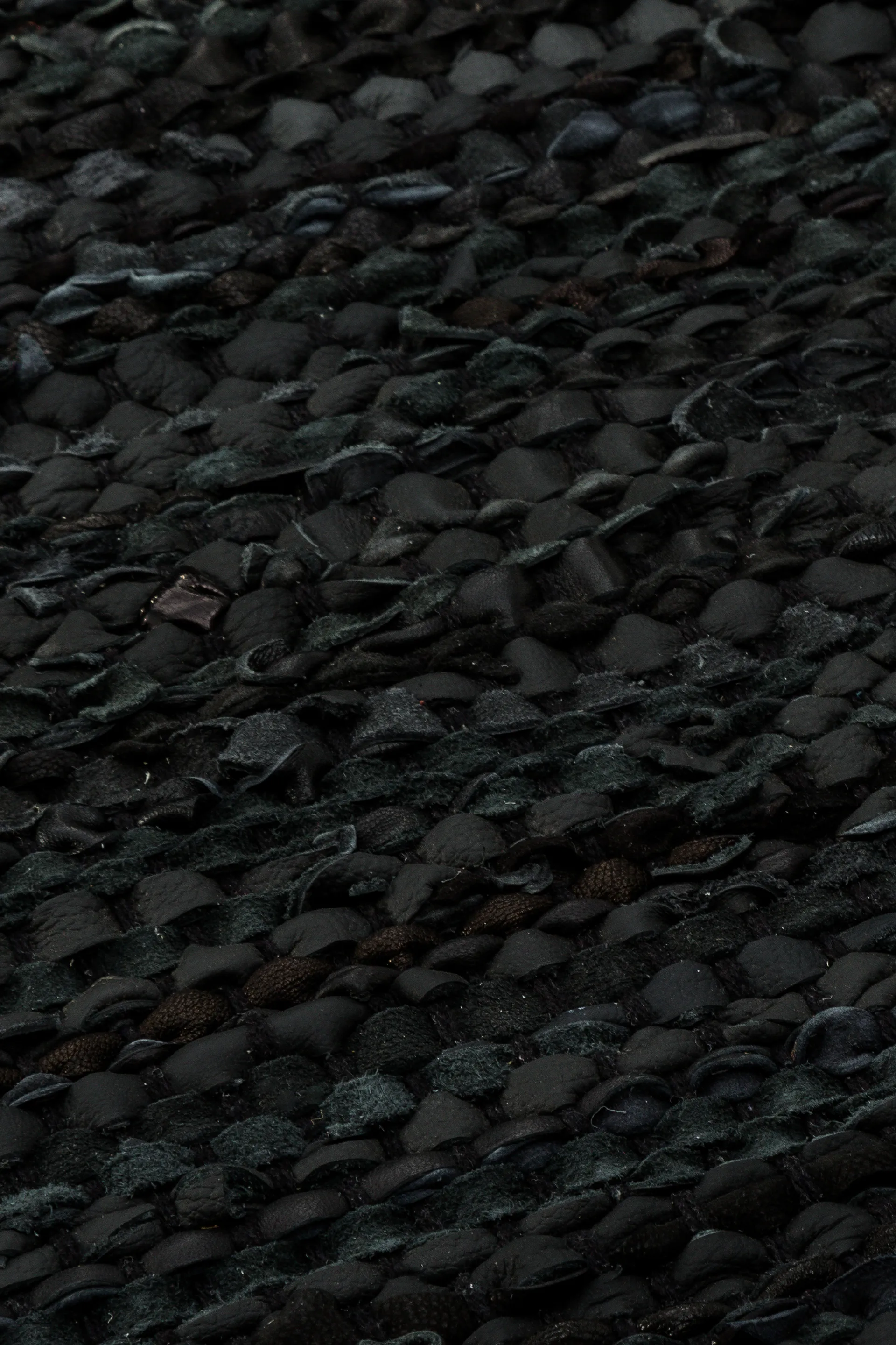 Leather måtte 75x200 cm, black (sort) Rug Solid