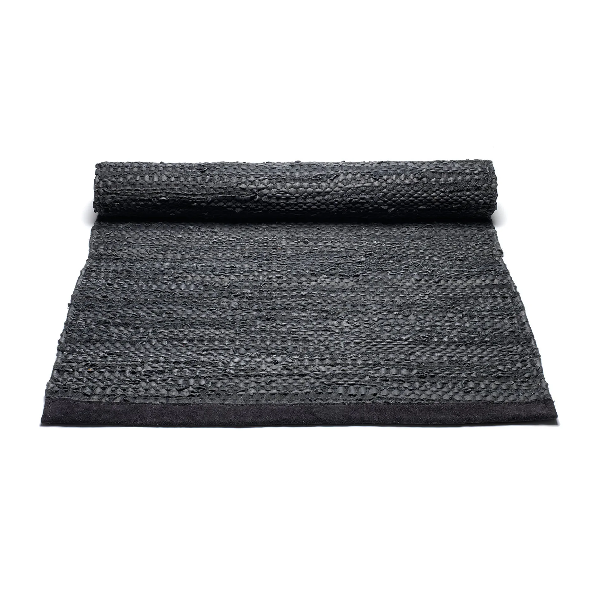 Leather måtte 75x200 cm, black (sort) Rug Solid