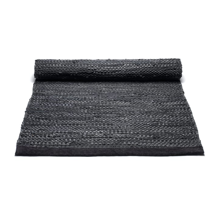 Leather måtte 75x200 cm, black (sort) Rug Solid