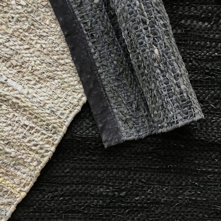 Leather måtte 75x200 cm - dark grey (mørkegrå) - Rug Solid