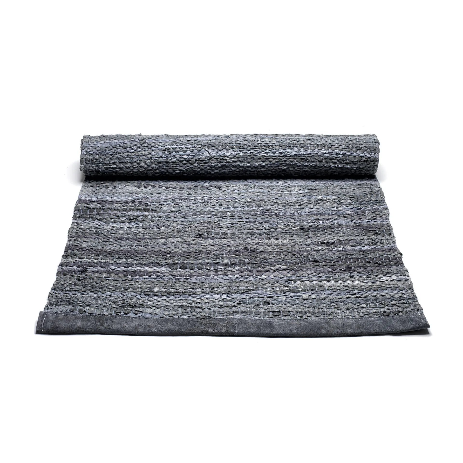 Leather måtte 75x200 cm, dark grey (mørkegrå) Rug Solid