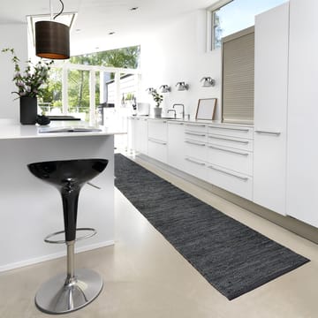 Leather måtte 75x200 cm - dark grey (mørkegrå) - Rug Solid