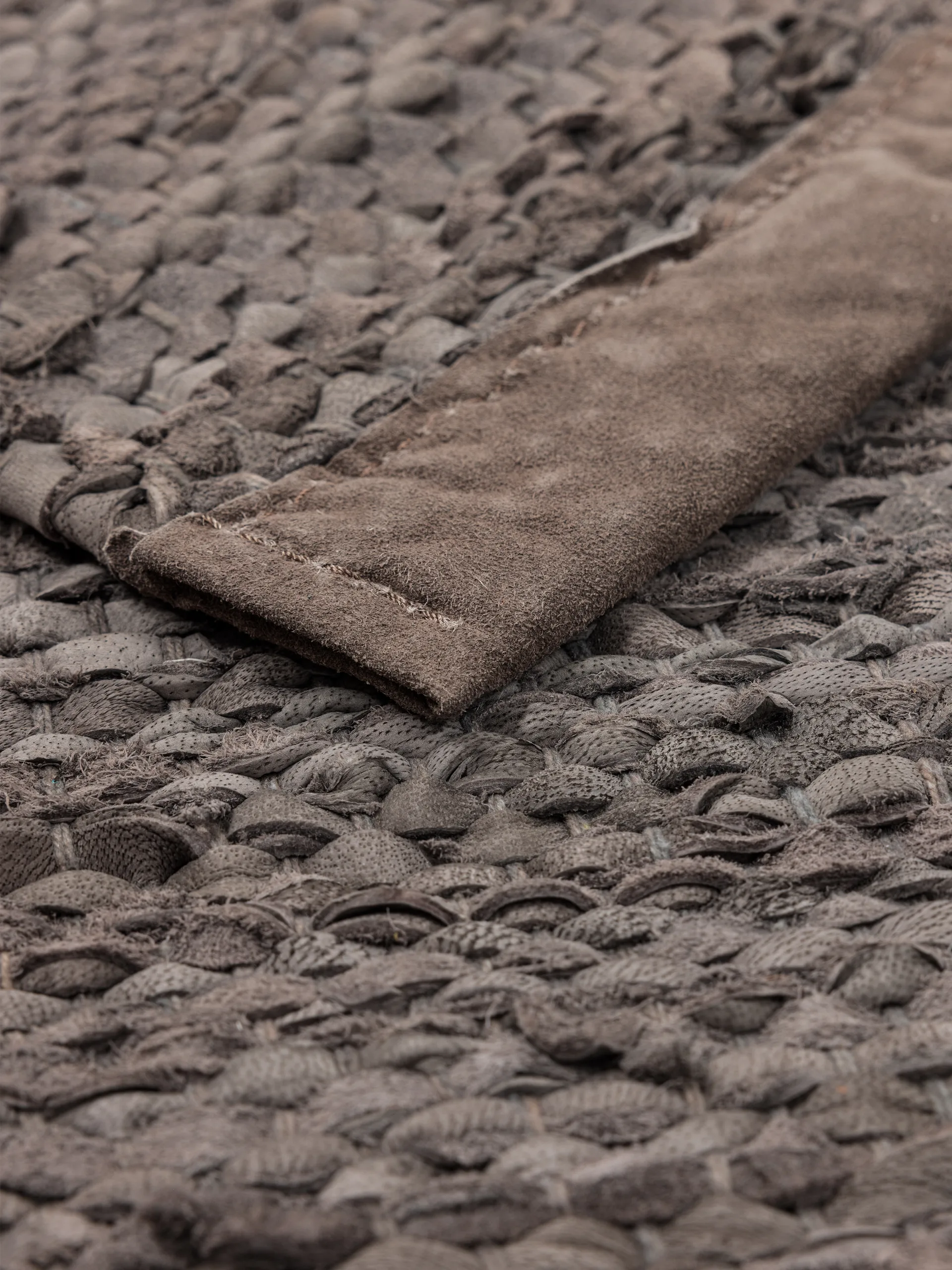 Leather måtte 75x200 cm, Wood (brun) Rug Solid