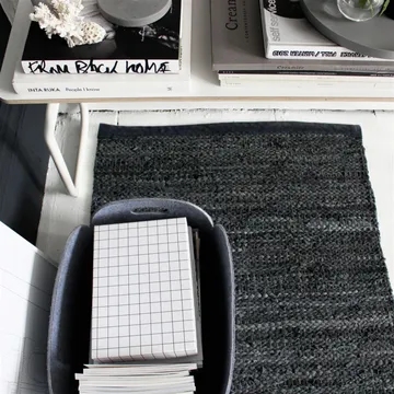 Leather måtte 75x300 cm - black (sort) - Rug Solid