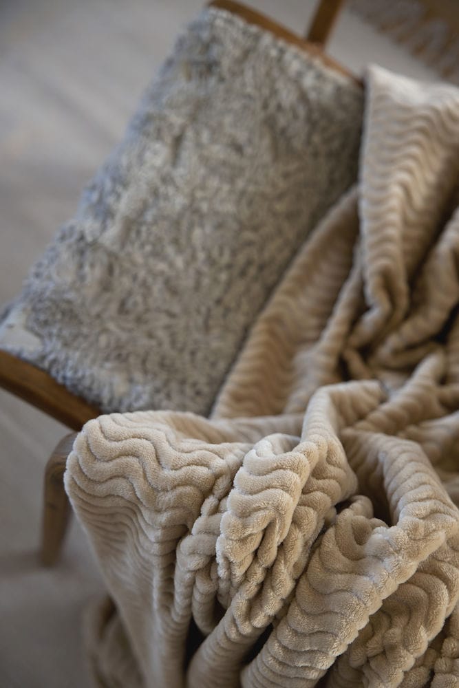 Agnes fleeceplaid, Beige Sagaform