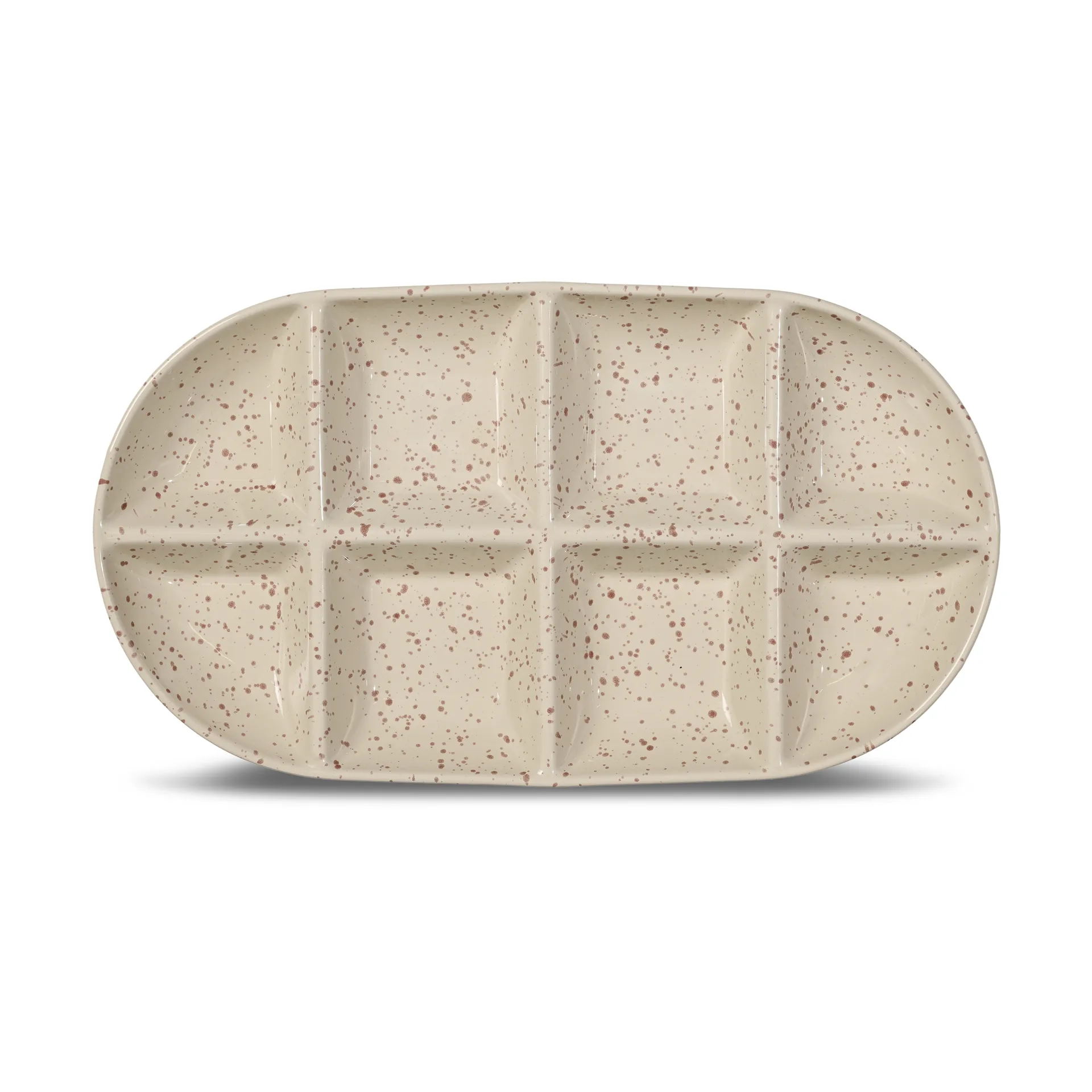 Ditte serveringsfad stor 20x36 cm, Beige-vinrød Sagaform