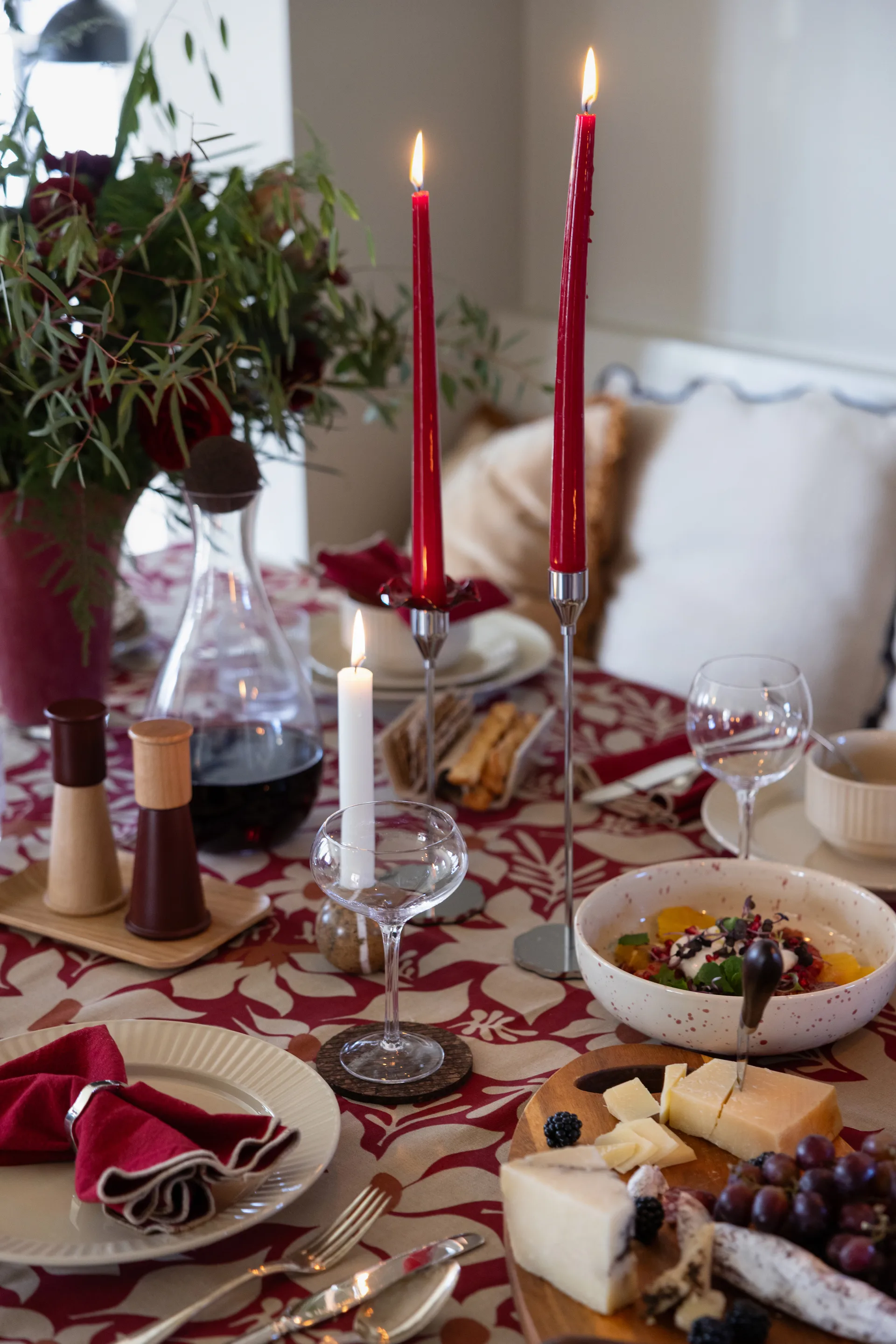 Ditte serveringsskål, Beige-bordeaux Sagaform