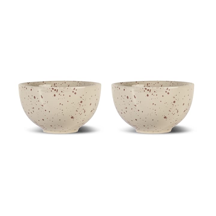 Ditte skål 2-pak - Beige-vinrød - Sagaform