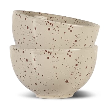 Ditte skål 2-pak - Beige-vinrød - Sagaform