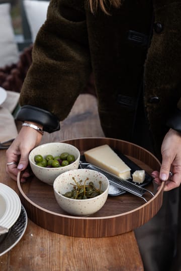 Ditte skål 2-pak - Beige-vinrød - Sagaform