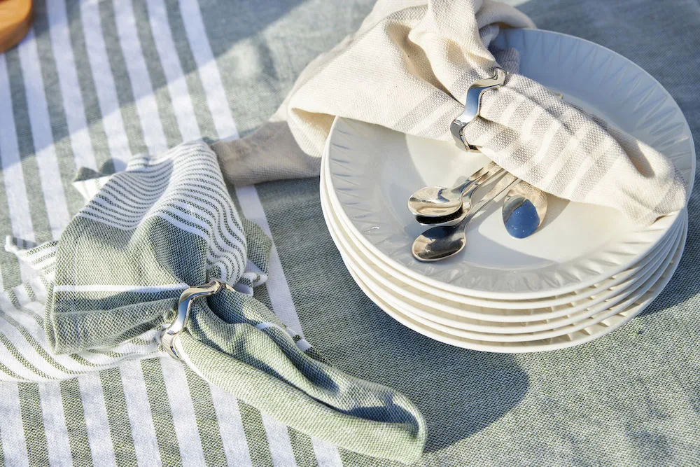 Ella Hamam stofserviet 4-pak, Grøn Sagaform