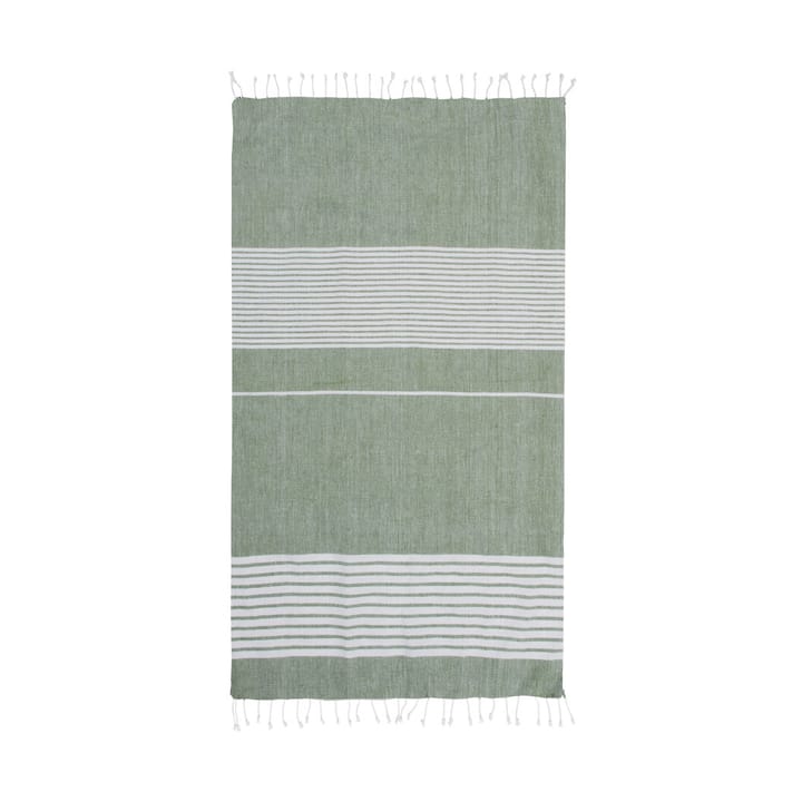 Ella hamam stribet badehåndklæde 145x250 cm - Grøn - Sagaform