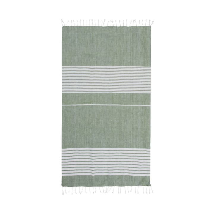 Ella hamam stribet badehåndklæde 145x250 cm - Grøn - Sagaform