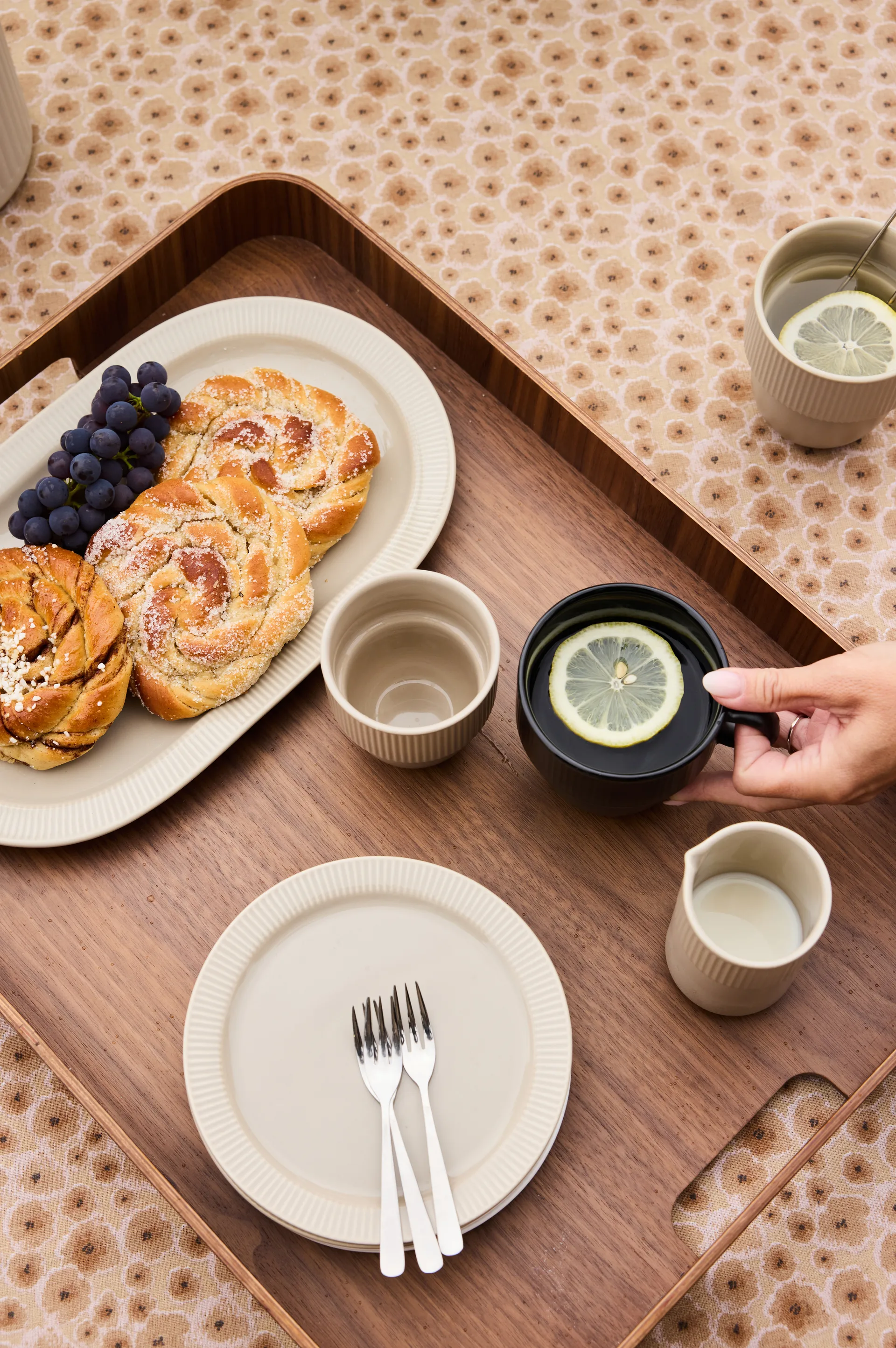 Inka tallerken, Beige-warm gray, Ø17 cm Sagaform