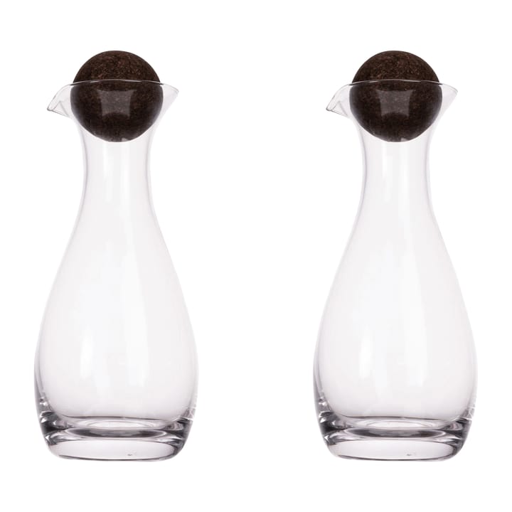 Nature olie/vineddikeflaske med korkkugle 2-pak 35 cl - Klar/Mørkebrun - Sagaform