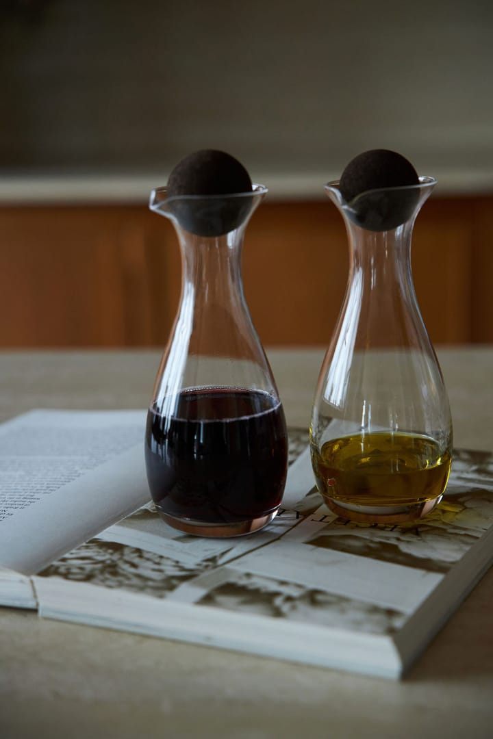 Nature olie/vineddikeflaske med korkkugle 2-pak 35 cl - Klar/Mørkebrun - Sagaform