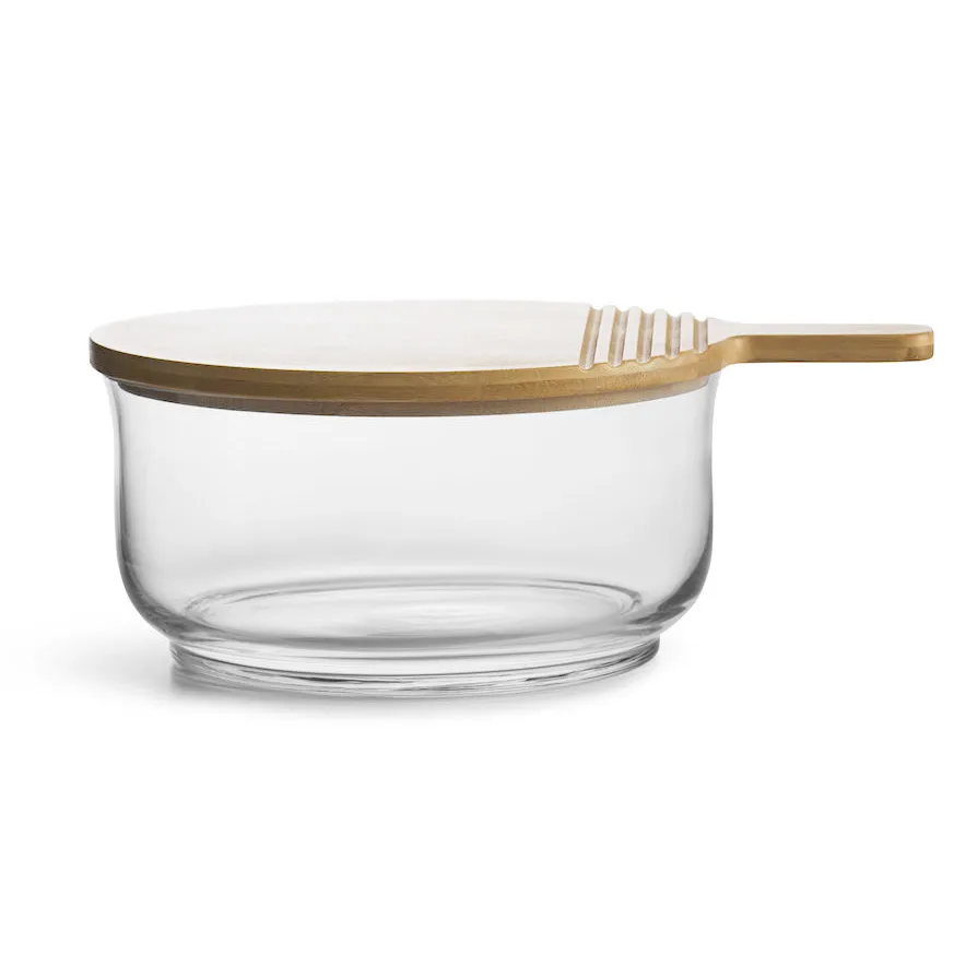 Nature salatskål med bambuslåg, Ø21 cm Sagaform