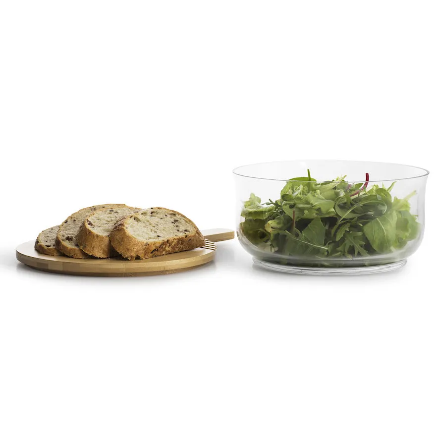Nature salatskål med bambuslåg, Ø21 cm Sagaform