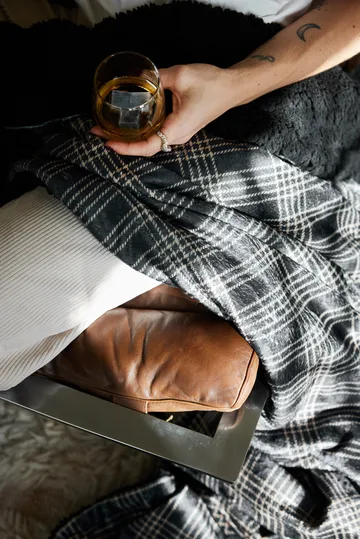 Rut fleeceplaid 130x170 cm - Sort - Sagaform