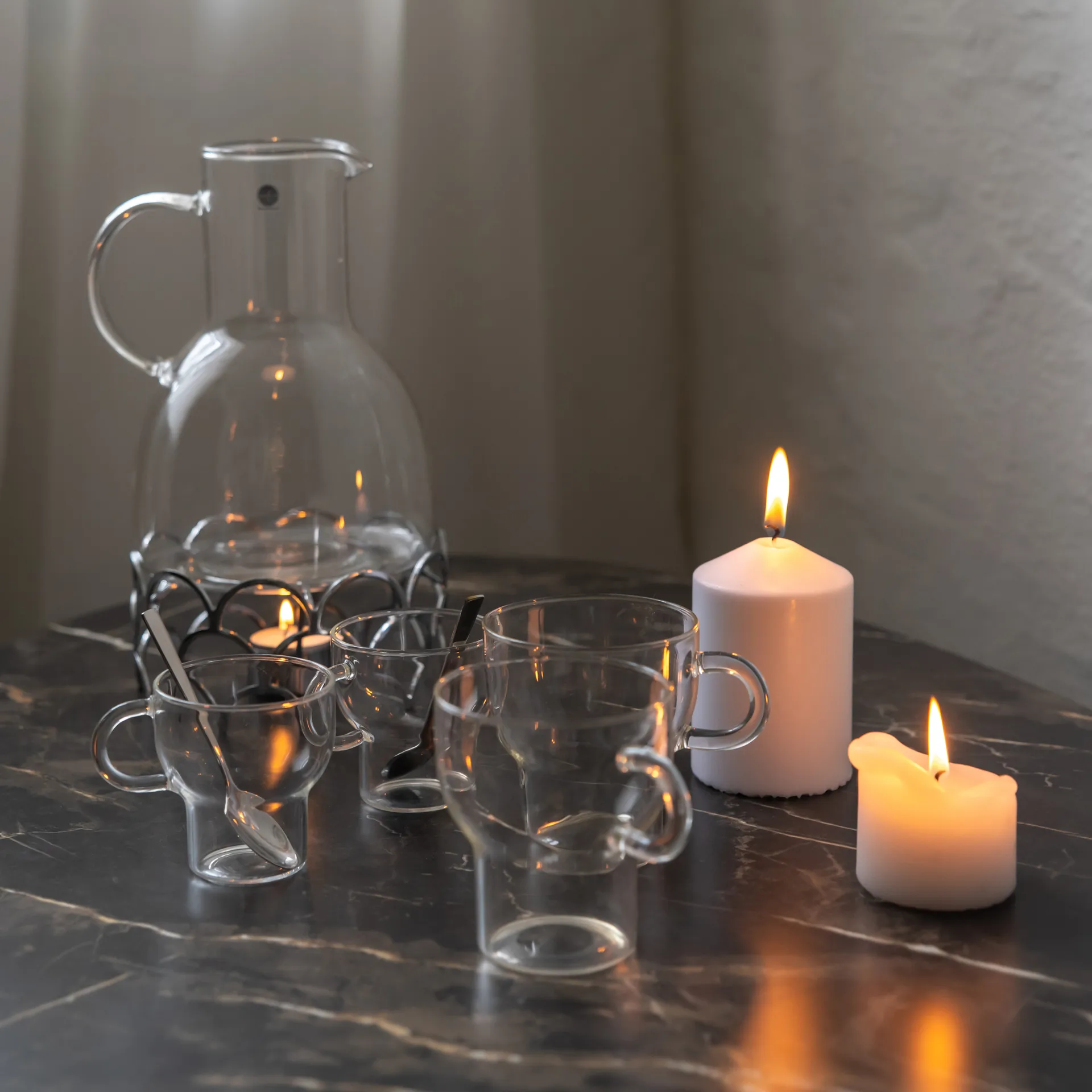 Sagaform gløggkande med varmere, Silver Sagaform